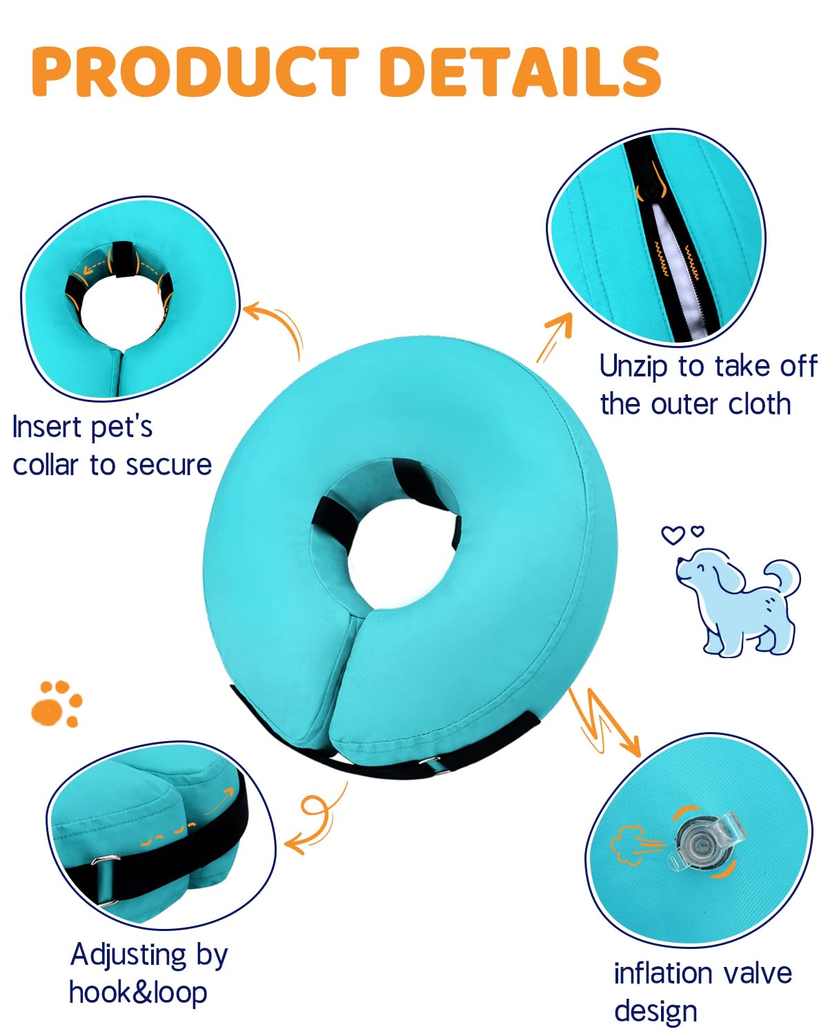 Supet collar donut aireado: uso doméstico cómodo en casa