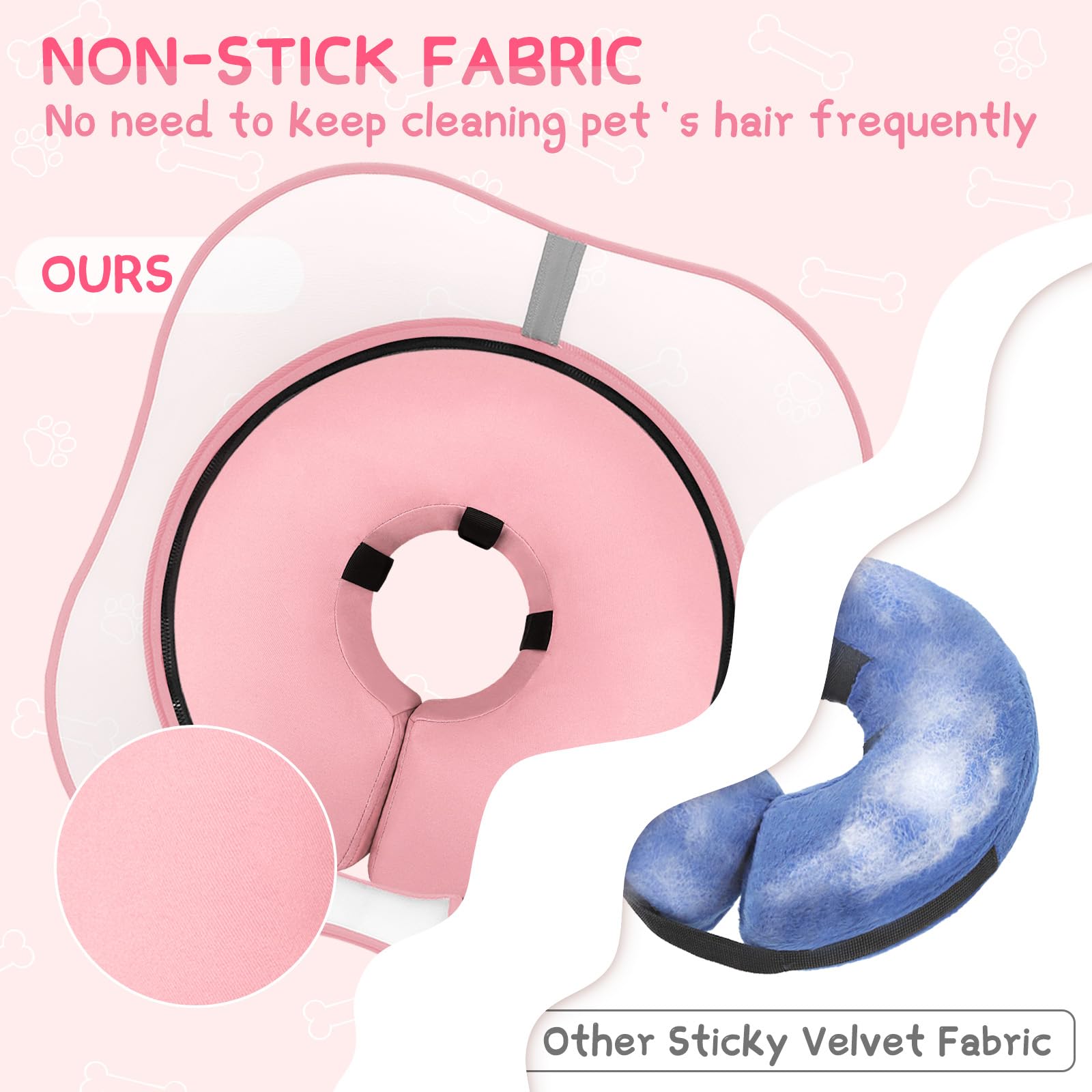 Supet collar donut inflable, textura suave, comodidad para descanso.