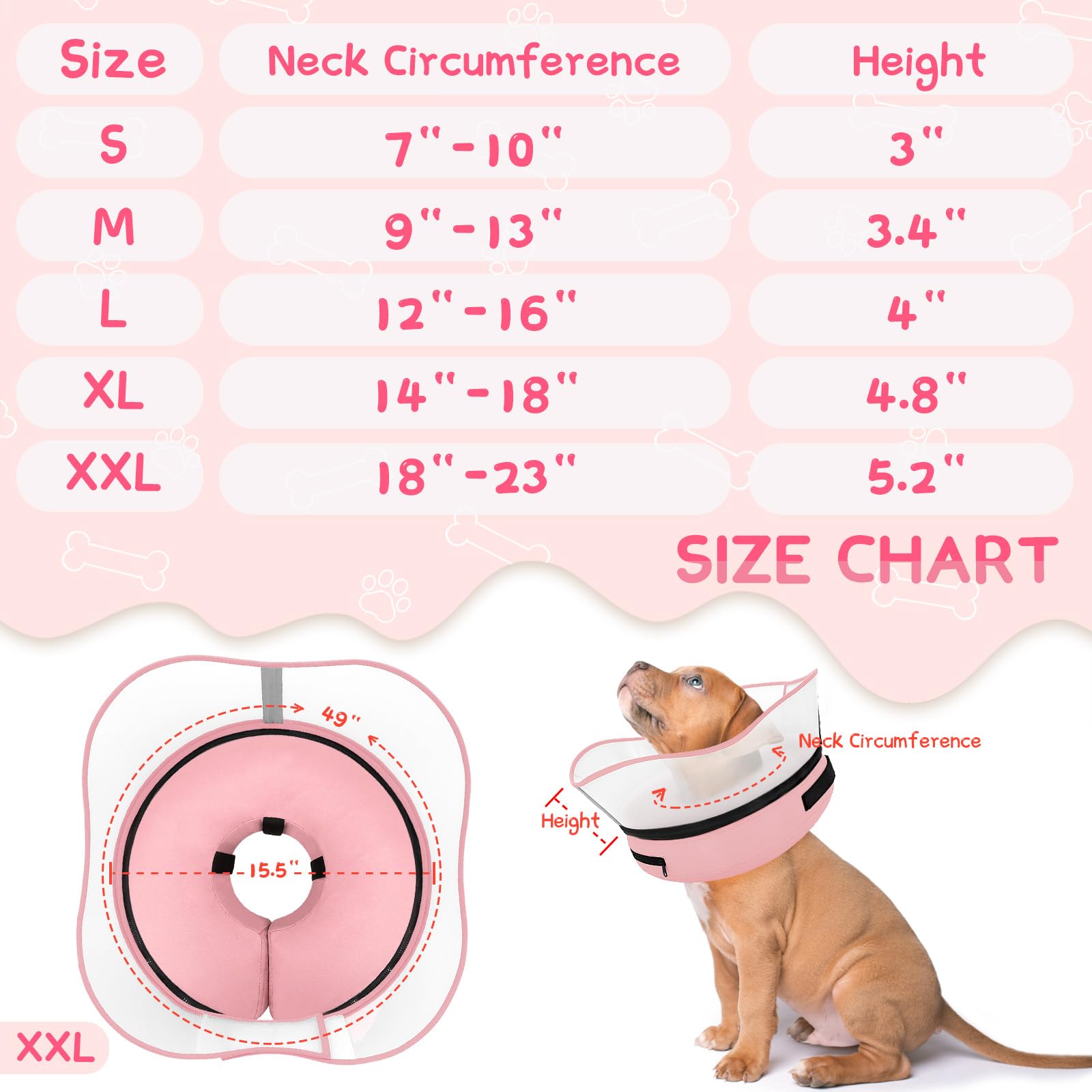 Supet collar donut inflable, uso posoperatorio cómodo en casa.