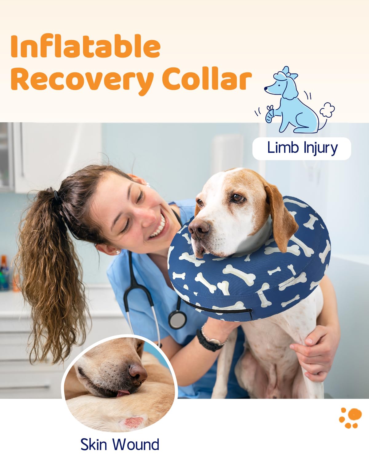 Supet collar donut para perro ofrece máxima comodidad durante la recuperación.