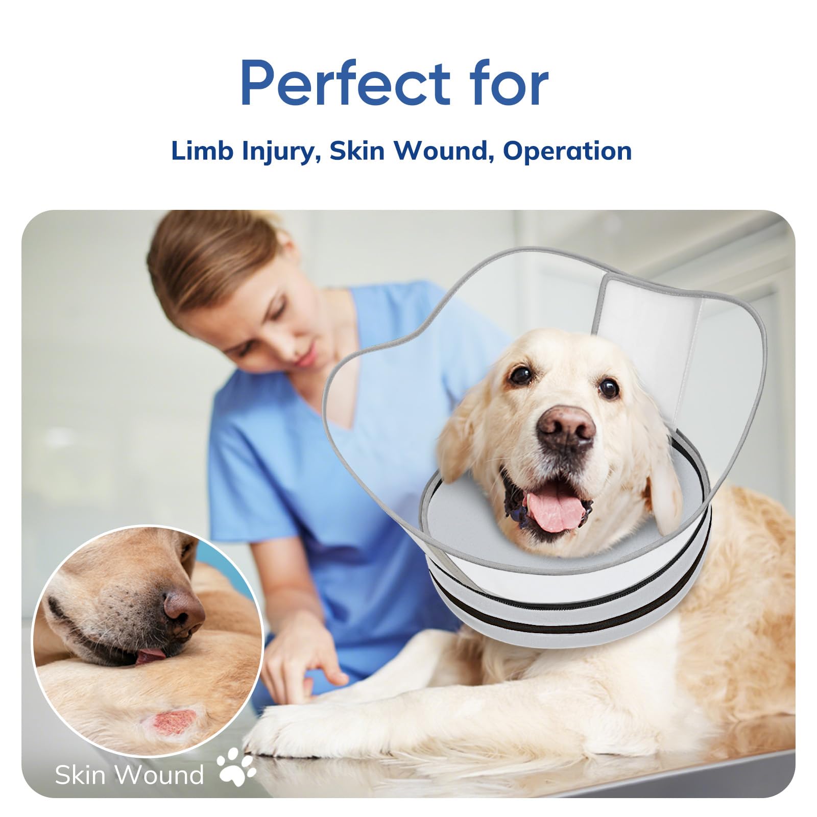 Supet collar escudo-durable-desmontable con protección adicional.