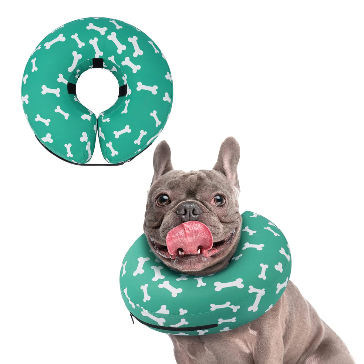 Supet collar inflable donut para perros, evita lamido de la zona operada