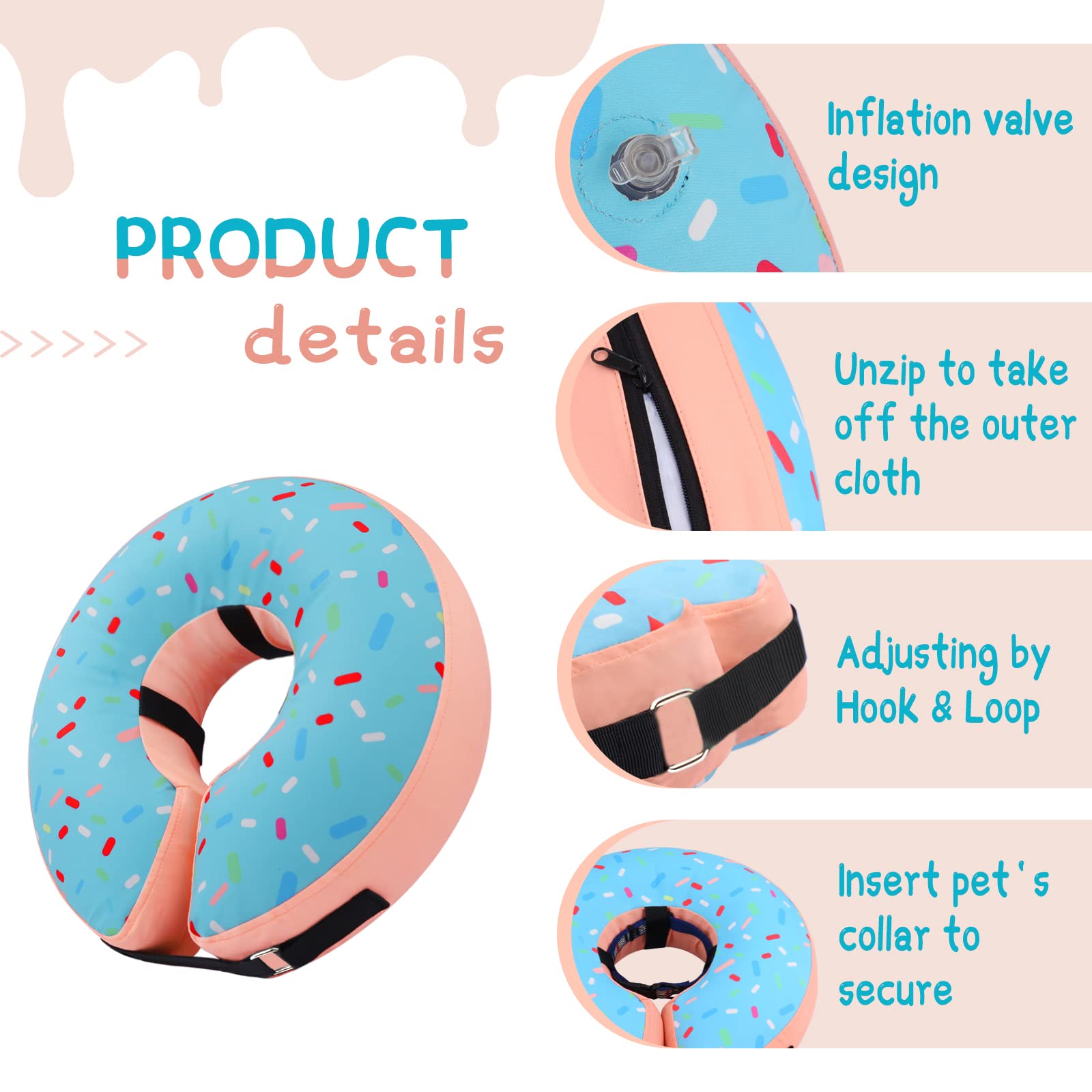 Supet collar inflable donut disponible en tallas para todo tipo de perros
