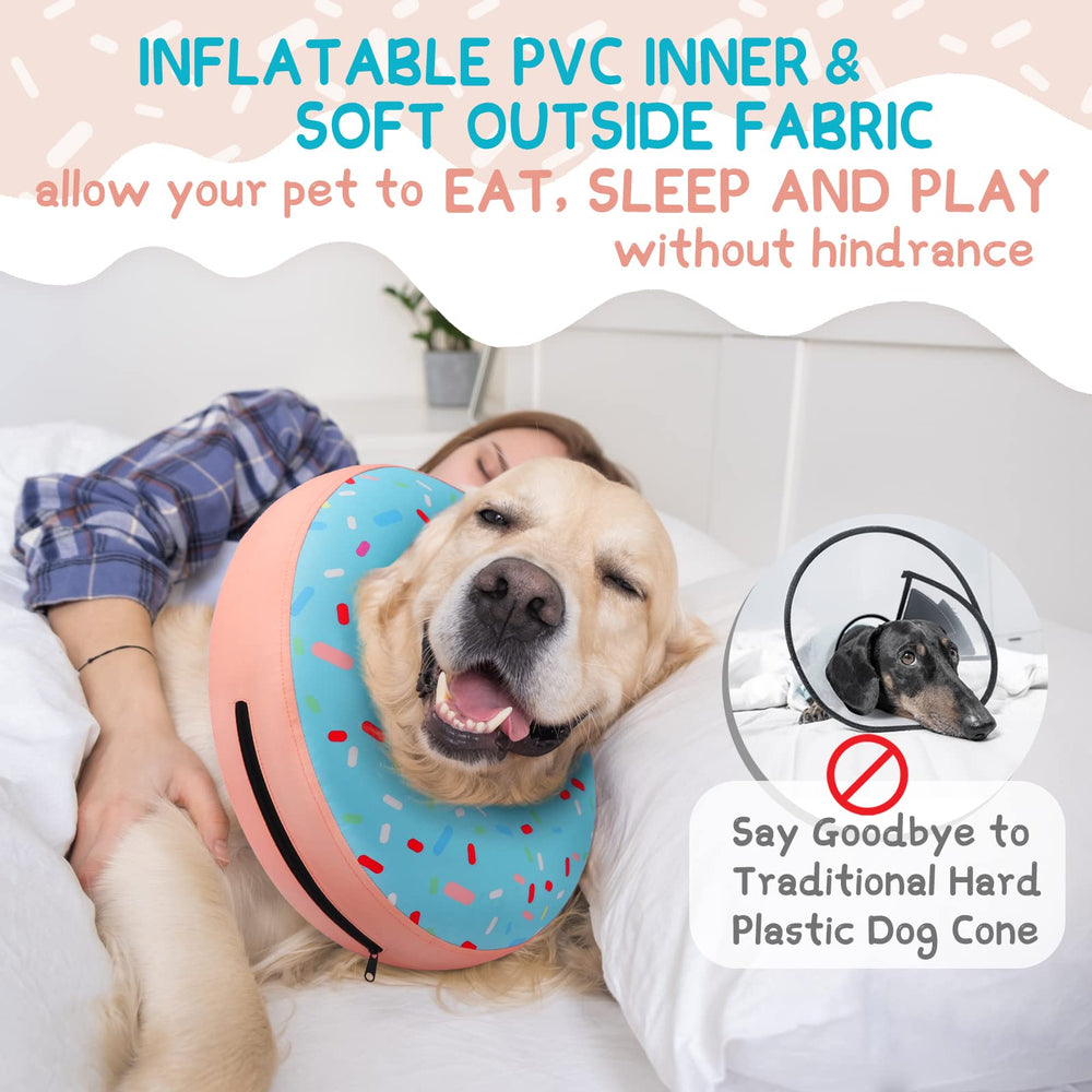 Supet collar inflable donut con tejido antiadherente fácil de limpiar y menos pelo