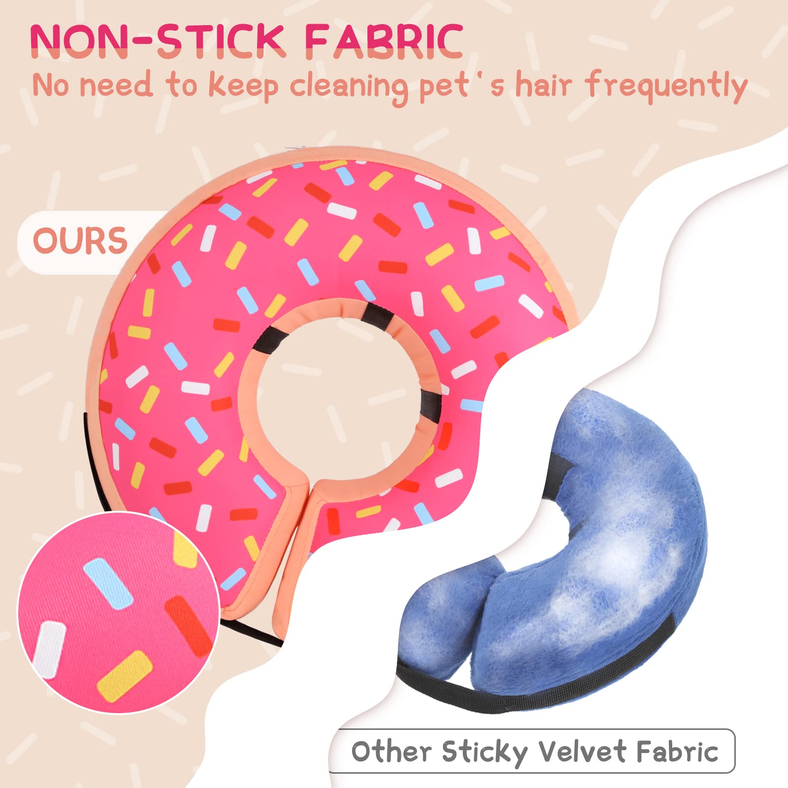Supet collar inflable para gato, vista frontal, evita mordisqueos