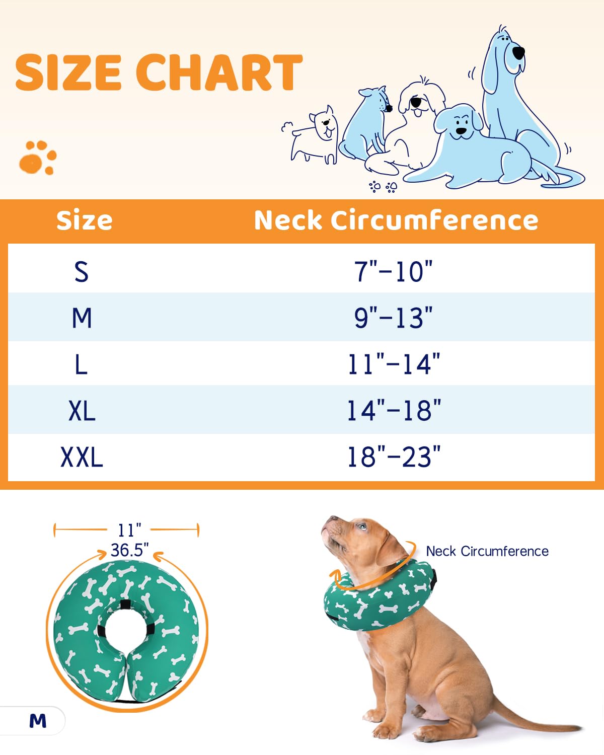 Supet collar inflable para gatos, vista frontal en forma de rosquilla.