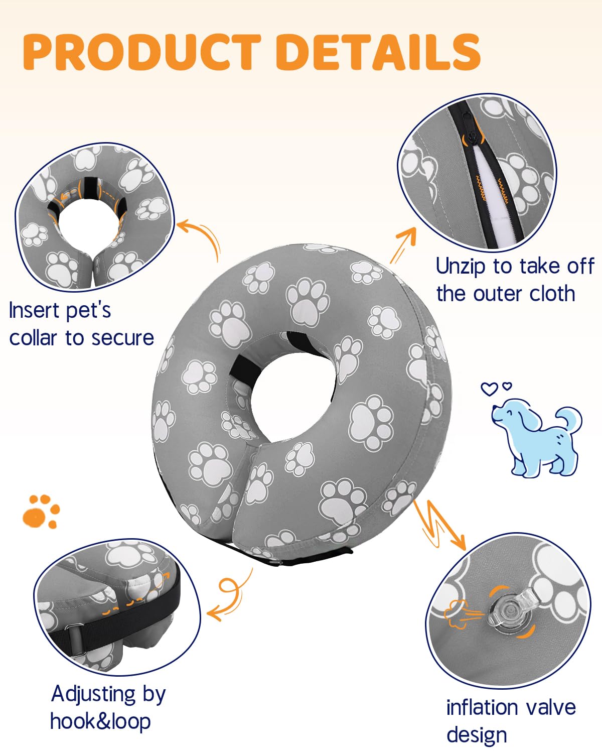 Supet collar inflable es fácil de limpiar y mantener en casa