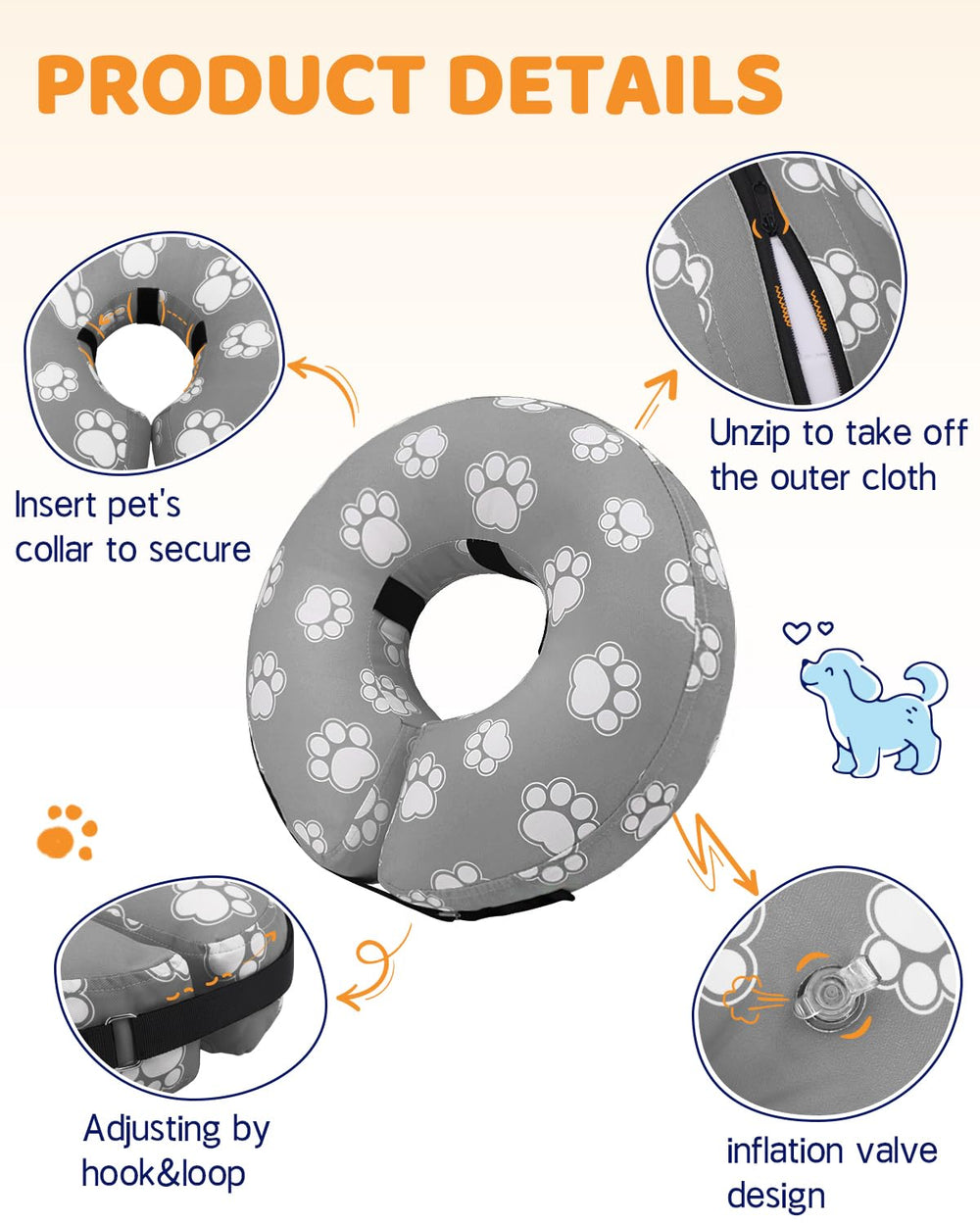 Supet collar inflable es fácil de limpiar y mantener en casa