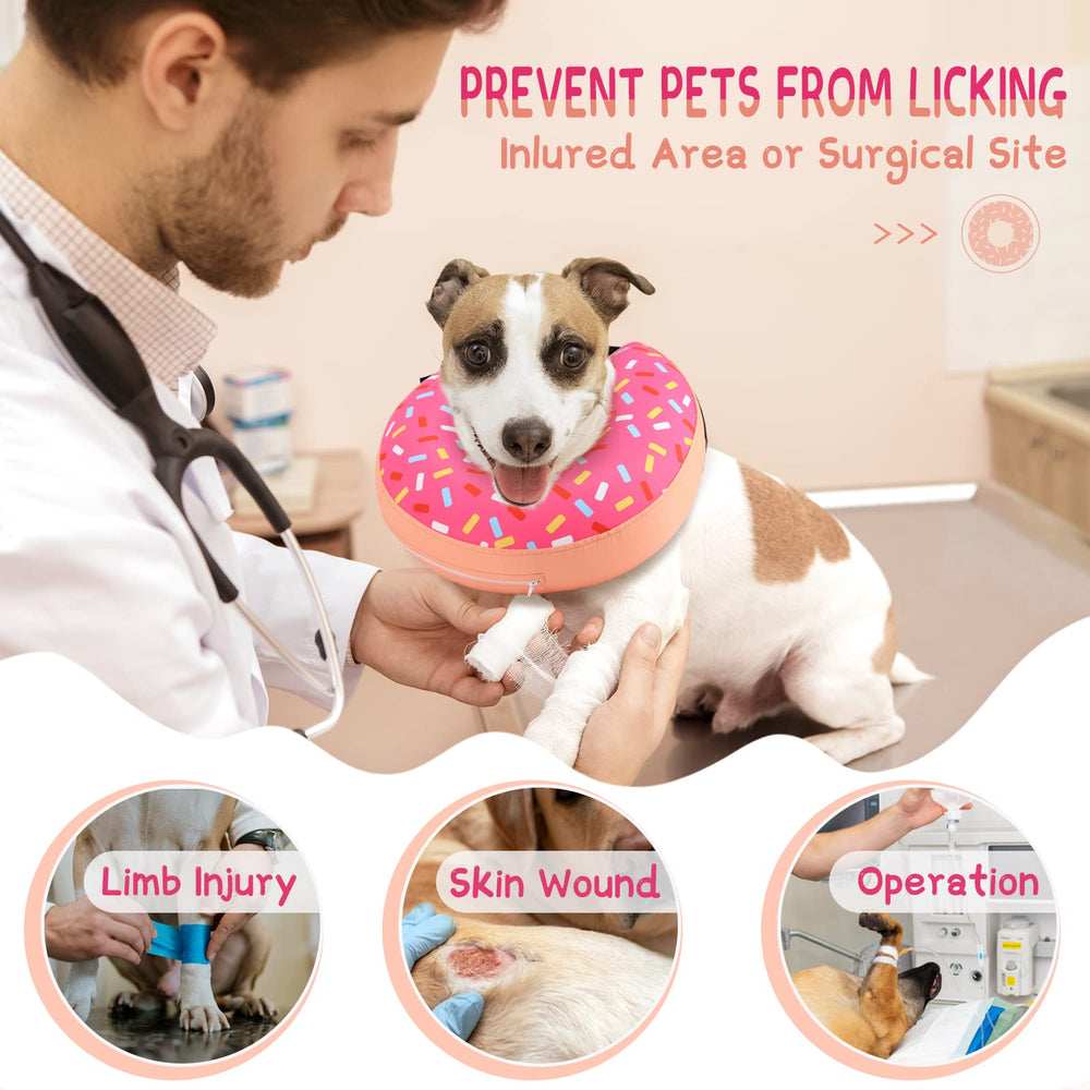 Supet collar inflable para perro pequeño, vista lateral, ligero y cómodo