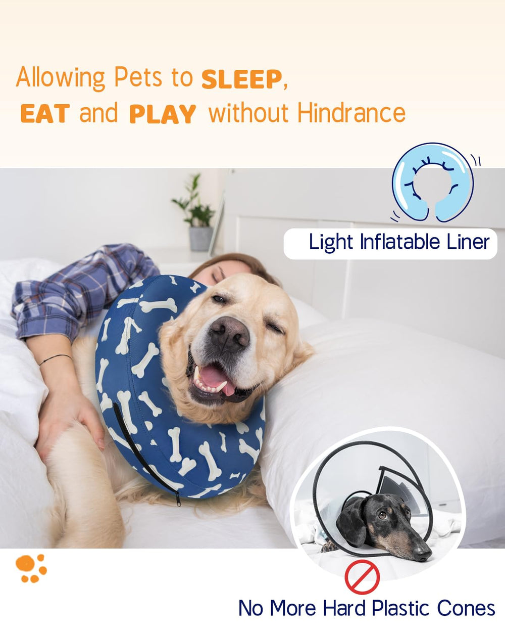 Supet collar inflable para perro pequeño: barrera cómoda para sitios quirúrgicos