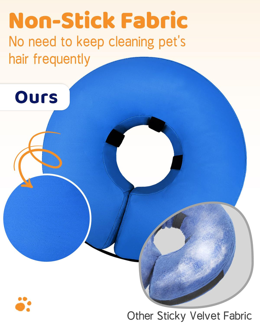 Supet collar inflable rosquilla ajuste seguro evita deslizamientos con velcro