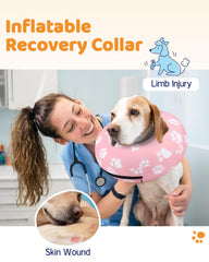 Supet collar inflable con tela exterior antiadherente para fácil limpieza.