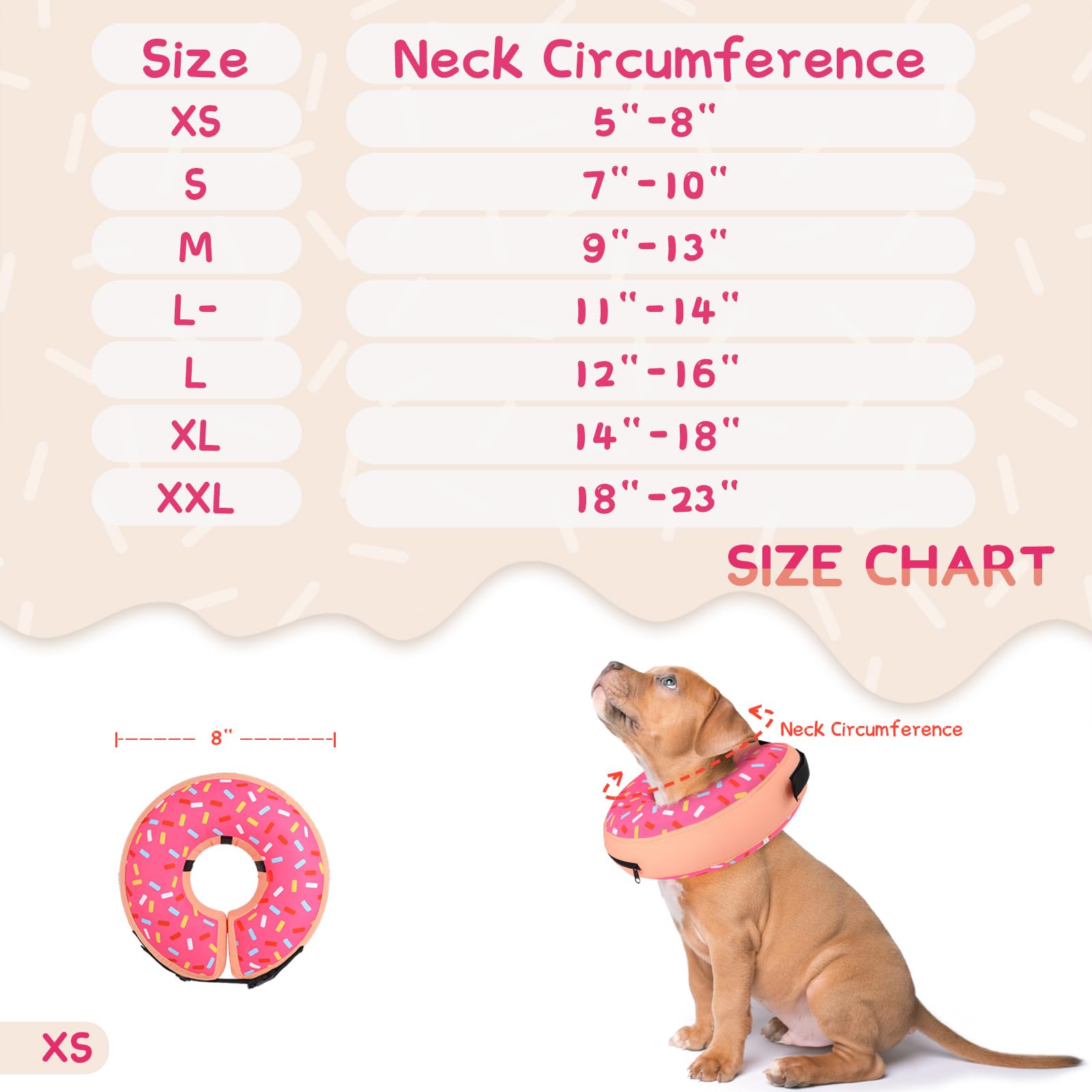 Supet collar inflable, uso postoperatorio, ajuste seguro con velcro