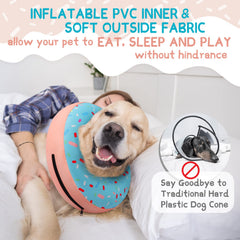 Supet collar inflable con visión libre para perros durante el paseo.