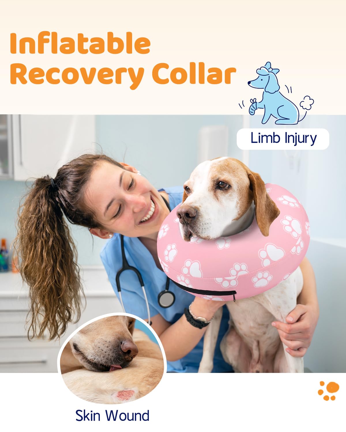 Supet collar evita lamer la herida con diseño suave.