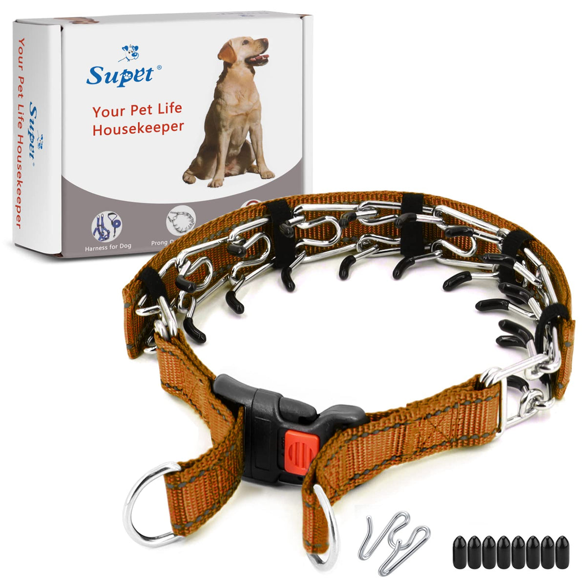 Supet collar de púas para perros, cierre rápido, entrenamiento suave durante paseos