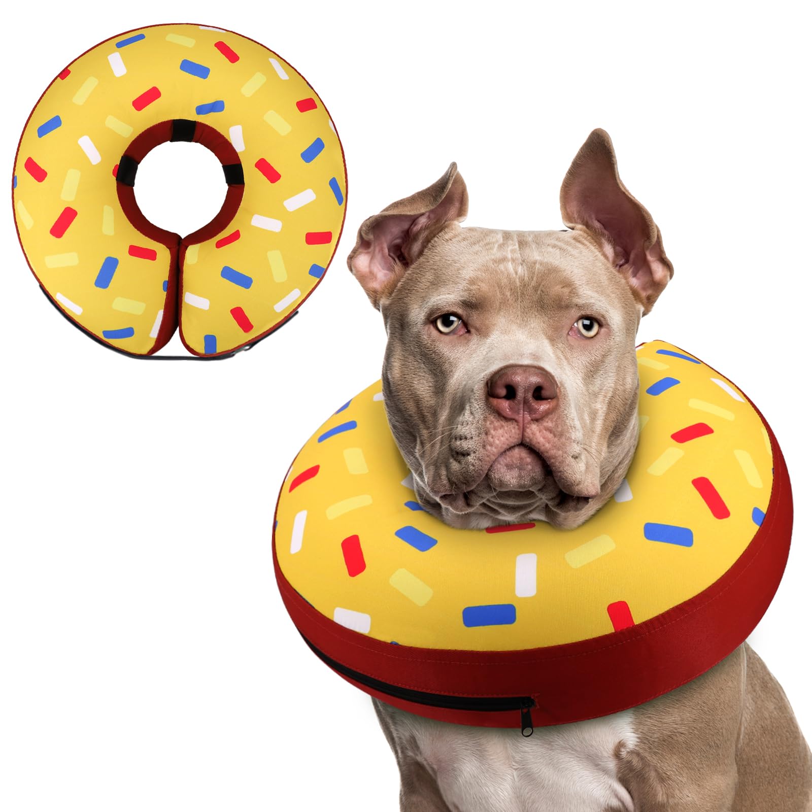Supet collar rosquilla inflable para perro, protege la herida durante la recuperación