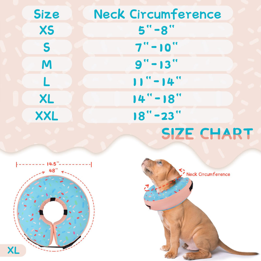 Supet collar rosquilla inflable para perros, cierre de velcro para fijar con precisión