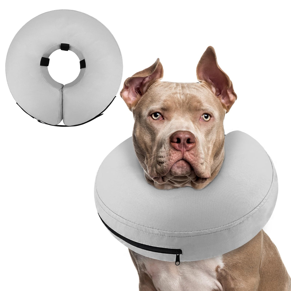 Supet cono inflable para perro en recuperación, reduce mordida y lamido.