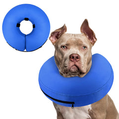 Supet cono inflable para perro en recuperación, protege la herida evitando lamidos.