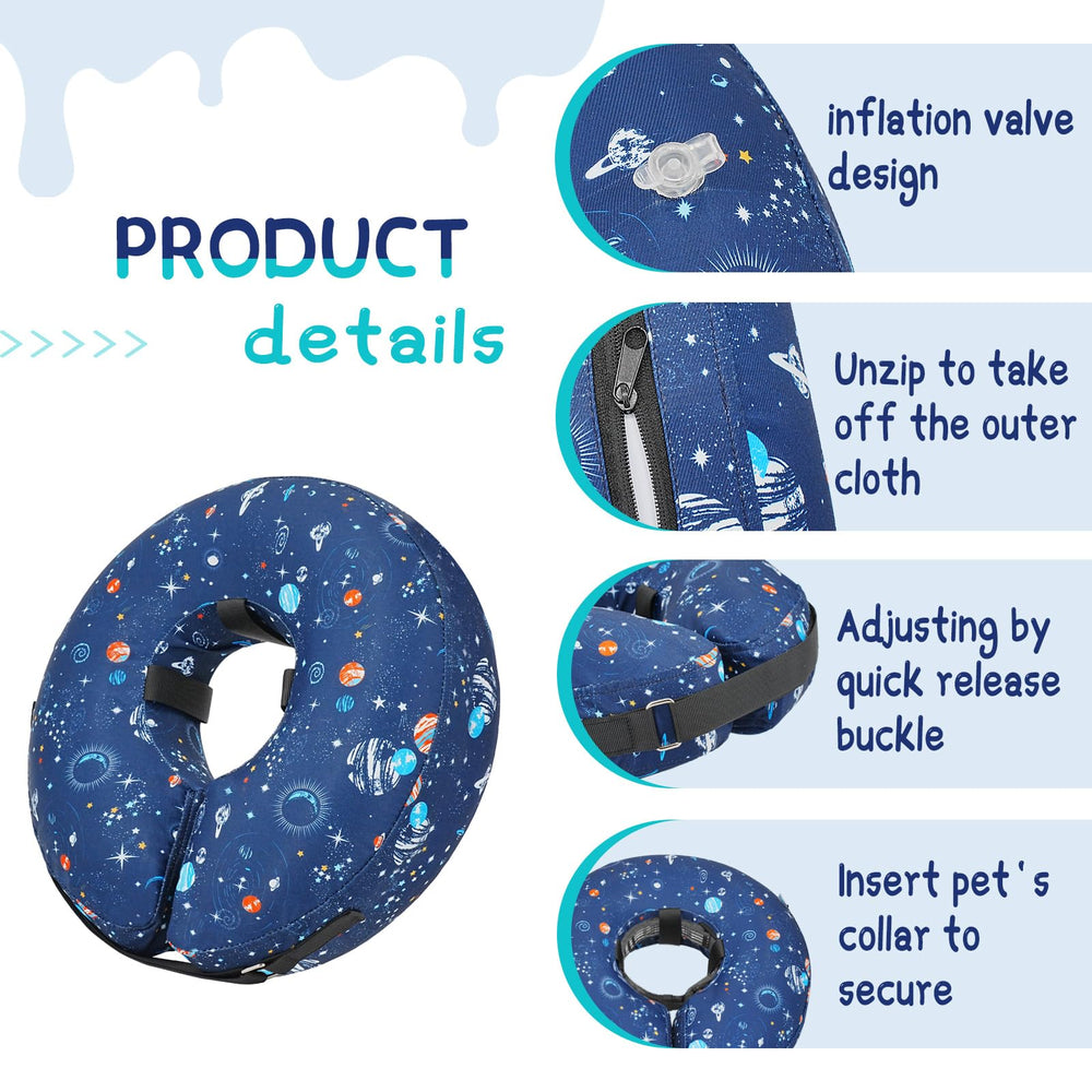 Supet collar rosquilla inflable con ajuste de correa, uso seguro