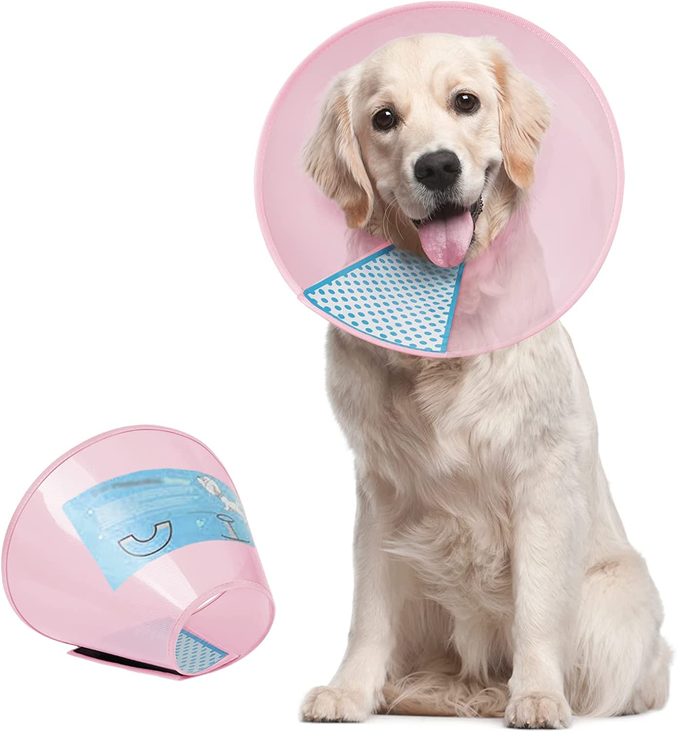 Supet cono para perros, ajuste cómodo para recuperación y prevención de lamido.