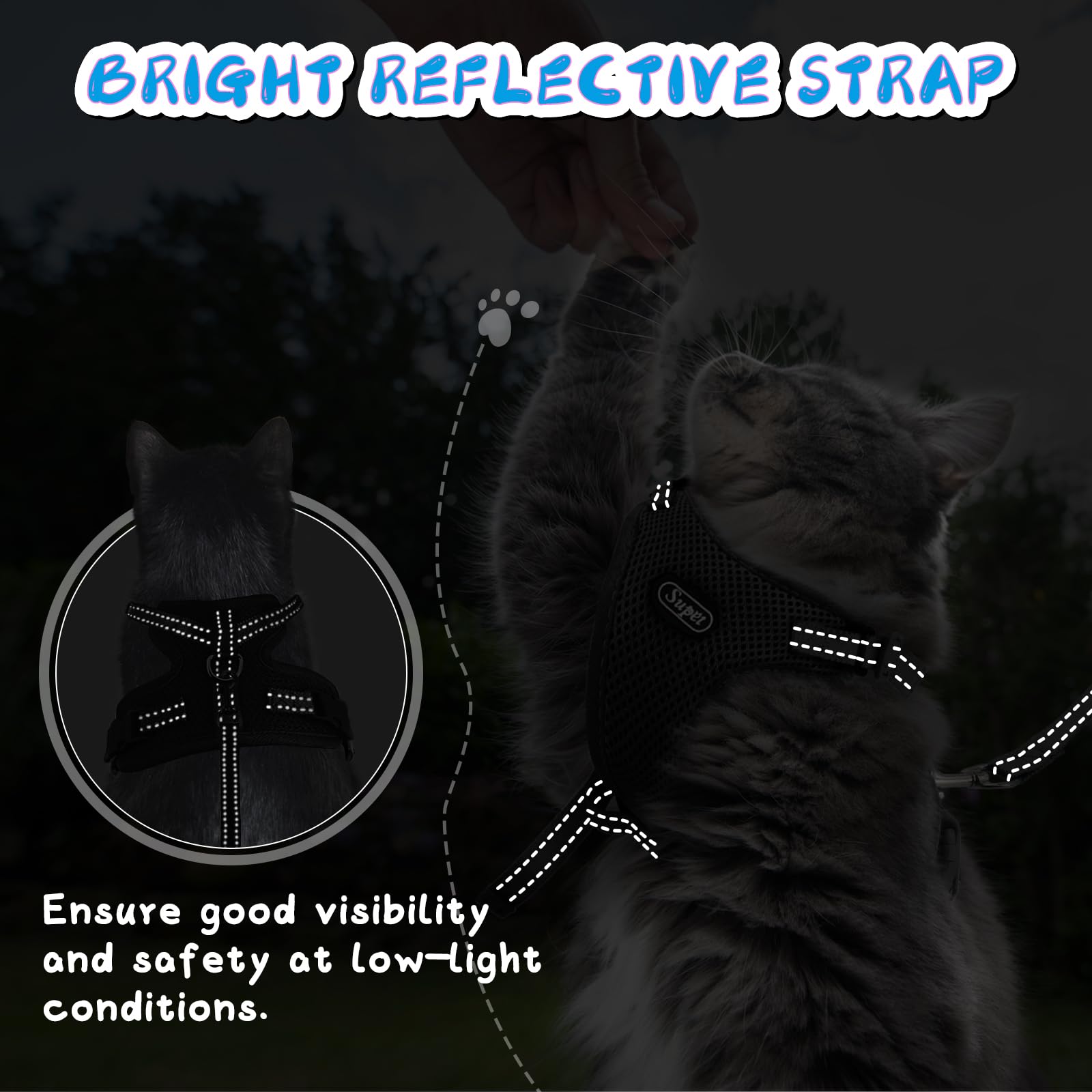 Supet correa para gato universal ideal para paseos diarios.
