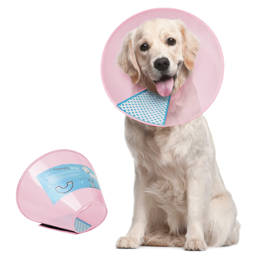 Supet collar cono ajustable para perros, ideal tras cirugía para evitar lamido.
