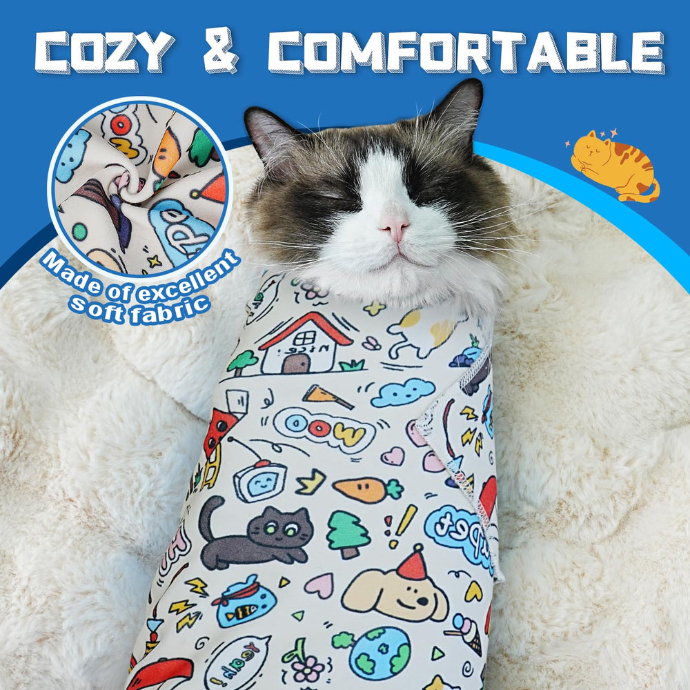 Supet Gato Wrap ajuste cómodo y flexible que abraza el cuerpo felino.