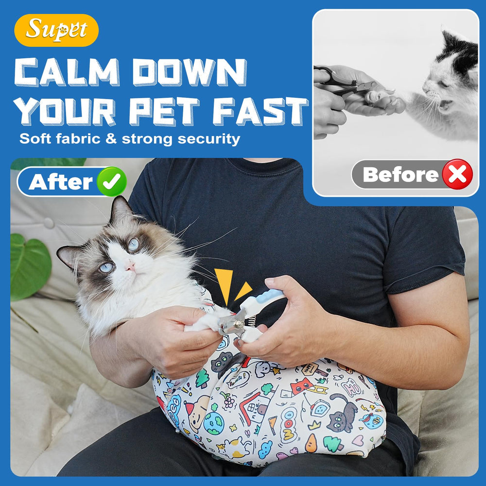 Supet Gato Wrap material suave para mayor confort durante el aseo.