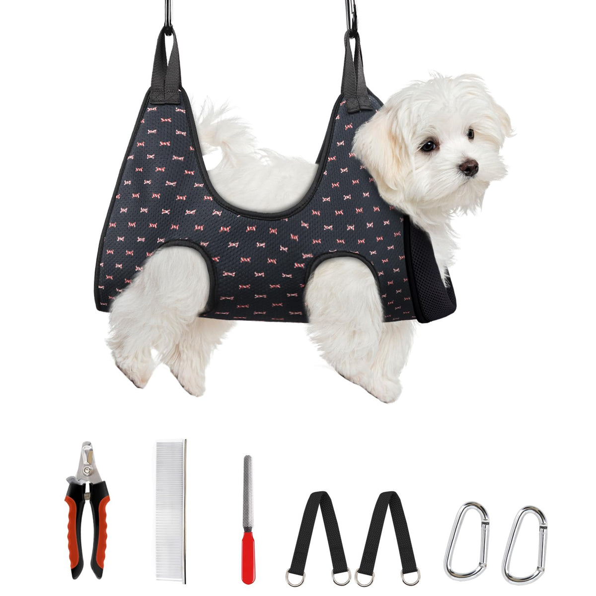 Supet hamaca de grooming para perro facilita el recorte de uñas con comodidad.