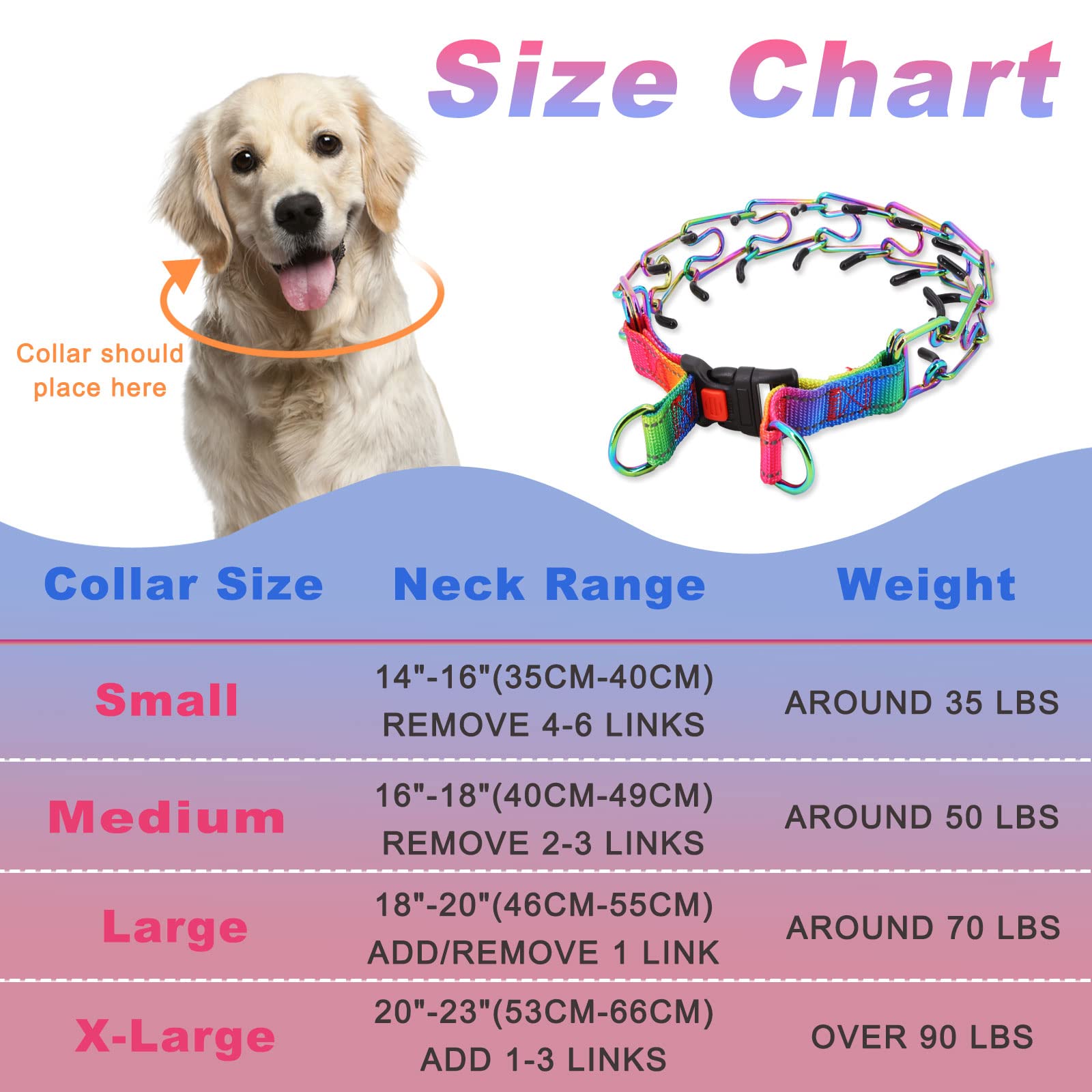 Supet collar martingale con eslabones ajustables para ajuste seguro