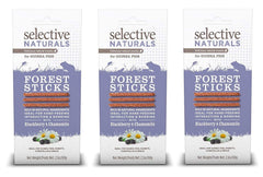 SupremePetfoods Palitos Forestales naturales 3-pack, vista frontal, ideal para premiar y socializar.
