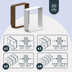 Extensor de túnel blanco SureFlap para instalación en pared, facilita adaptaciones personalizadas.