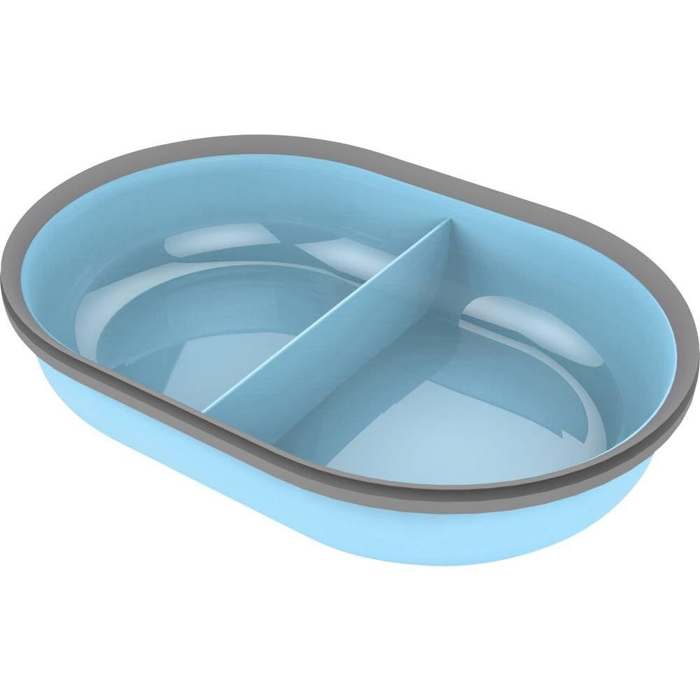 SureFlap SureFeed Split Bowl Blue vista frontal para distinguir mascotas y comer de forma organizada