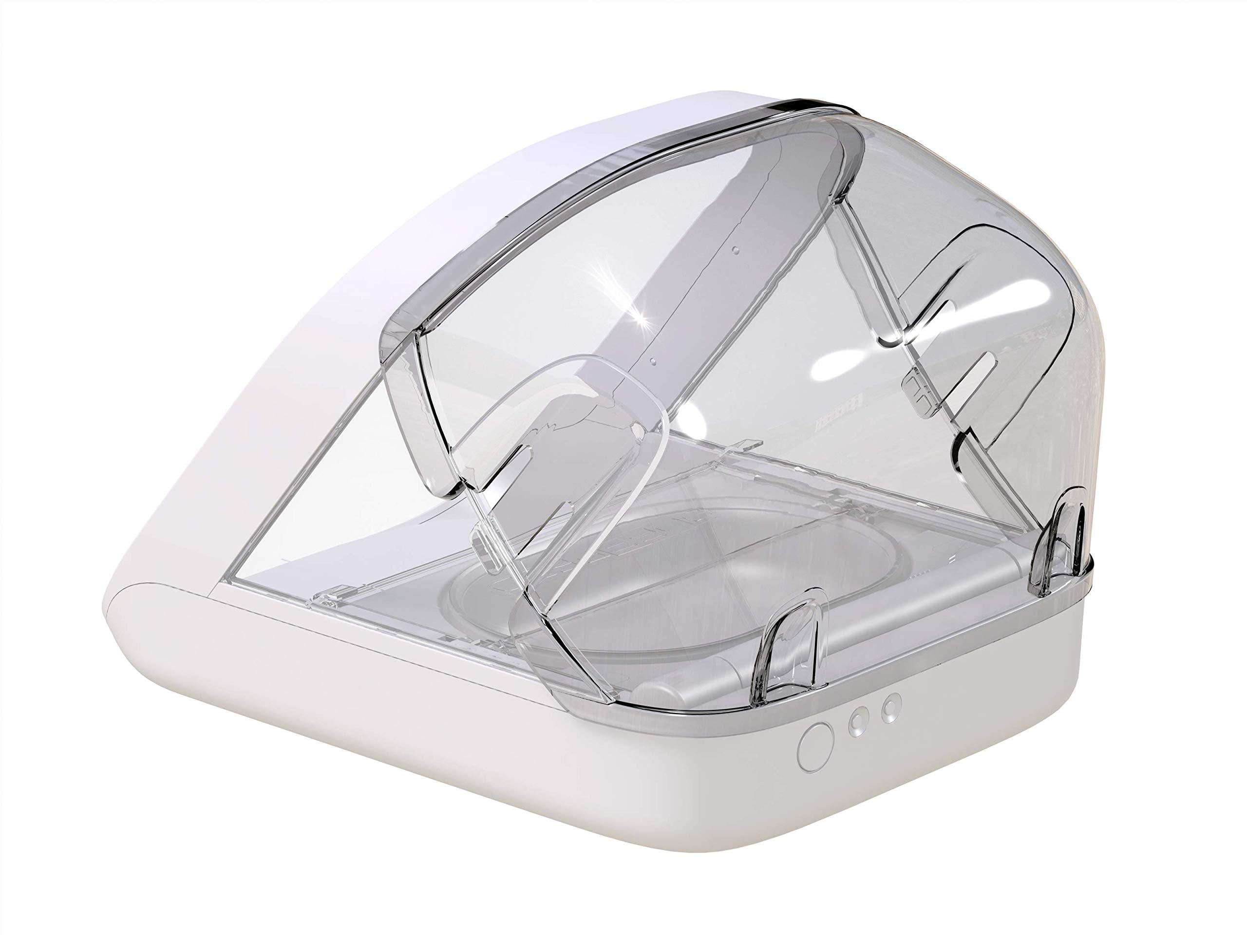 SureFlap SureFeed: tapa trasera que evita acceso a la comida cuando la tapa está abierta.