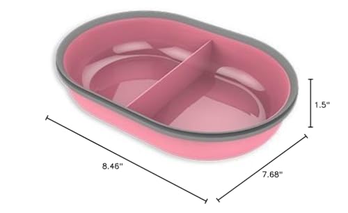 SureFlap tazón dividido rosa, interior práctico para comer de forma ordenada