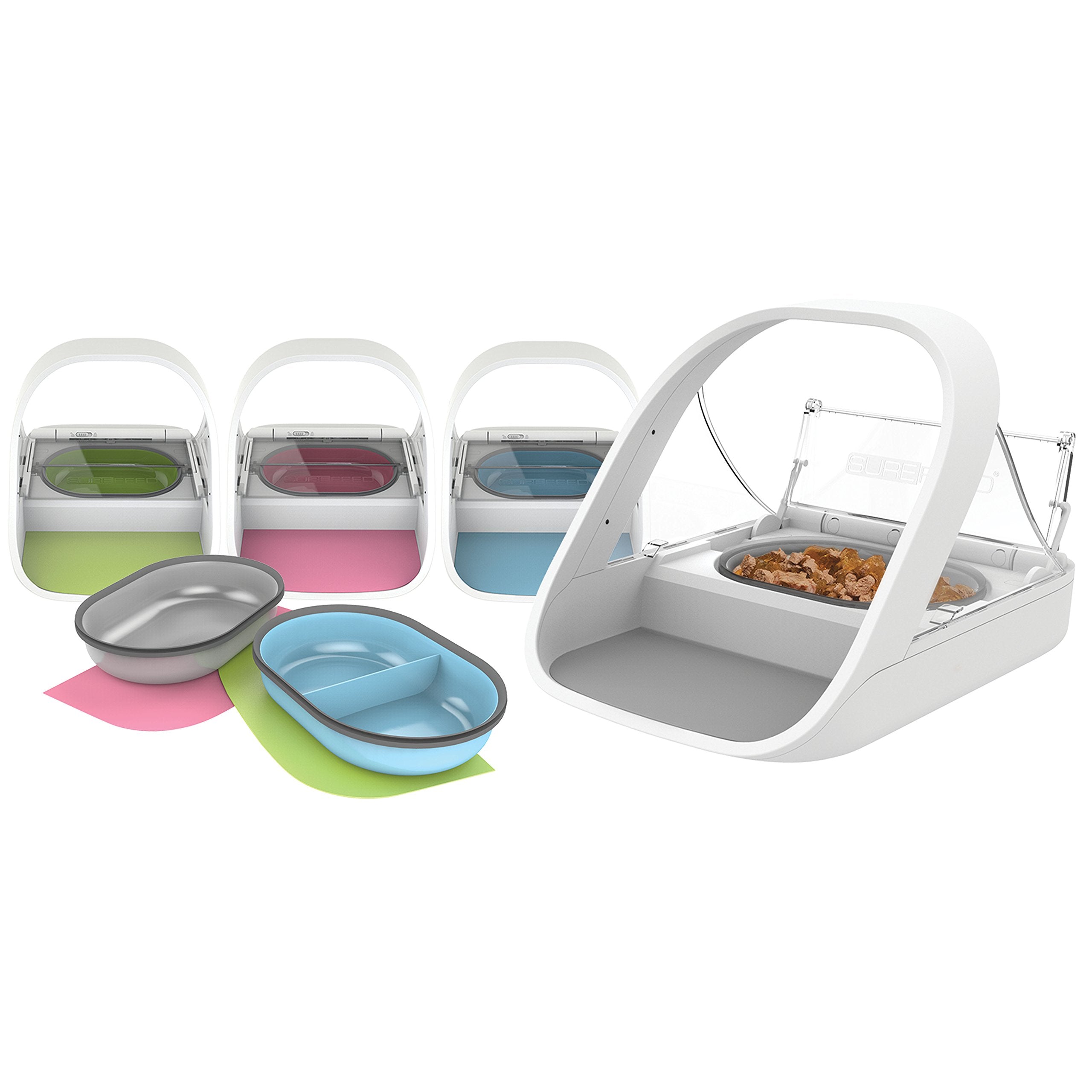 SureFlap tazón dividido rosa, mantiene la comida fresca gracias al sello de neopreno