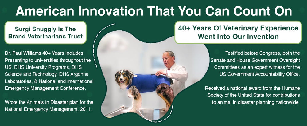 SurgiSnuggly recomendado por veterinarios para recuperación confiable.