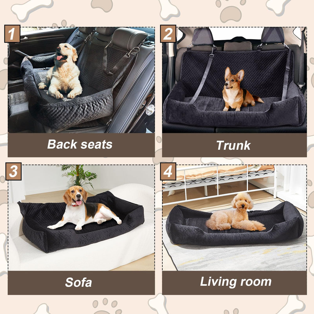 Suzile diseño ergonómico para asiento trasero, soporte cómodo para perros grandes.