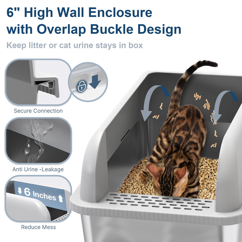 Caja Suzzipaws ofrece alto almacenamiento de desechos y filtrado rápido para uso diario.