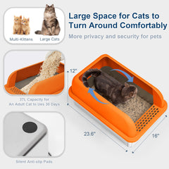 Caja Suzzipaws con pedal filtrante, reduce la dispersión de arena.