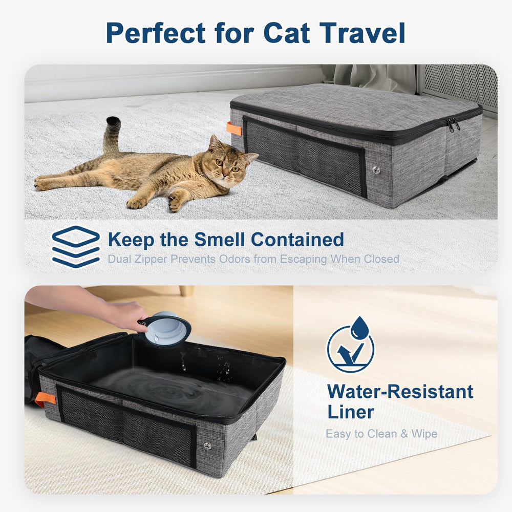 suzzipaws caja de arena viaje escudo desmontable evita salpicaduras