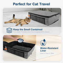 suzzipaws caja de arena viaje escudo desmontable evita salpicaduras