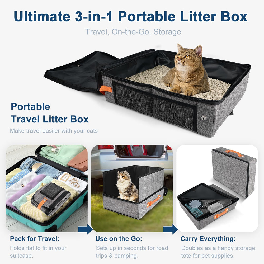 suzzipaws caja de arena viajera espacio amplio para gatos
