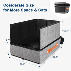 suzzipaws caja de arena viaje plegable; fácil de guardar en maleta