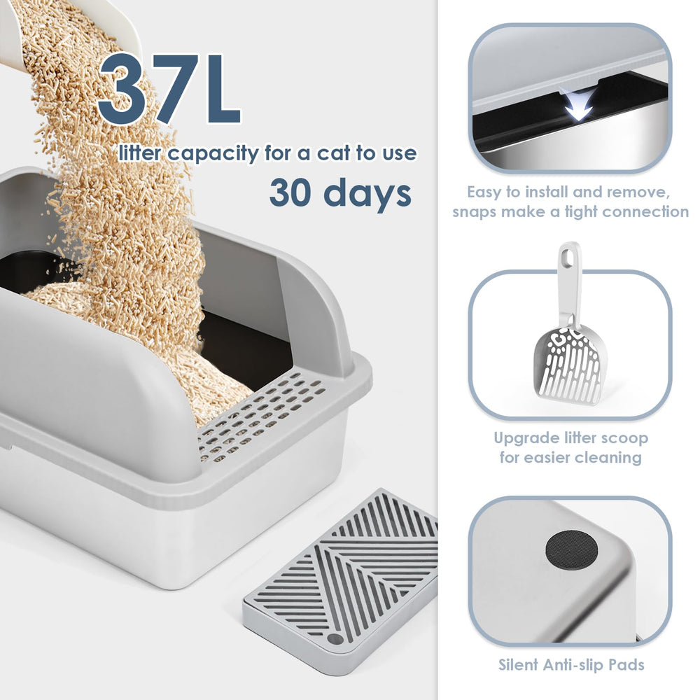 Suzzipaws caja XL para gatos grandes ofrece espacio cómodo y privacidad.