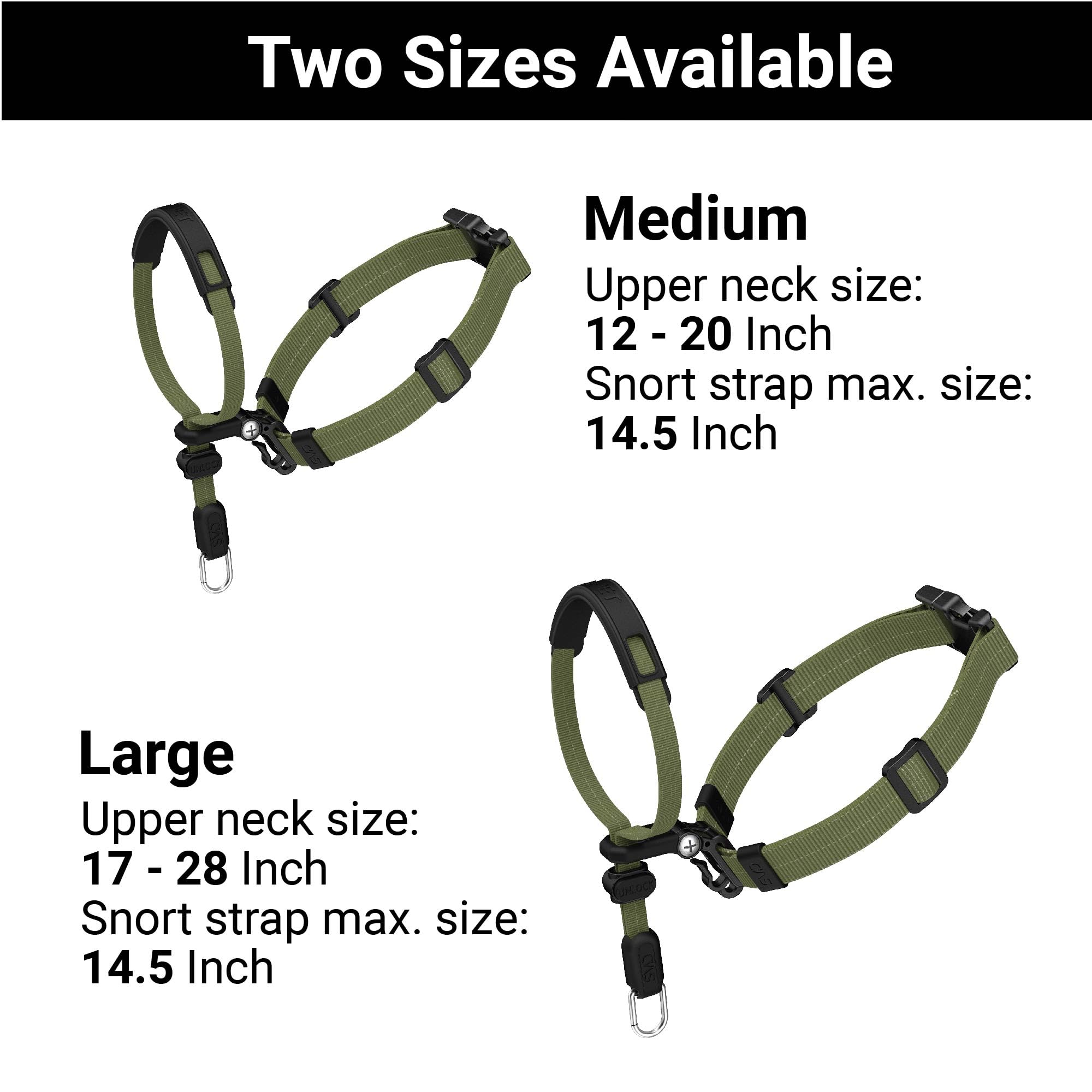 Collar frontal SVD.PET verde ejército, diseño cómodo.