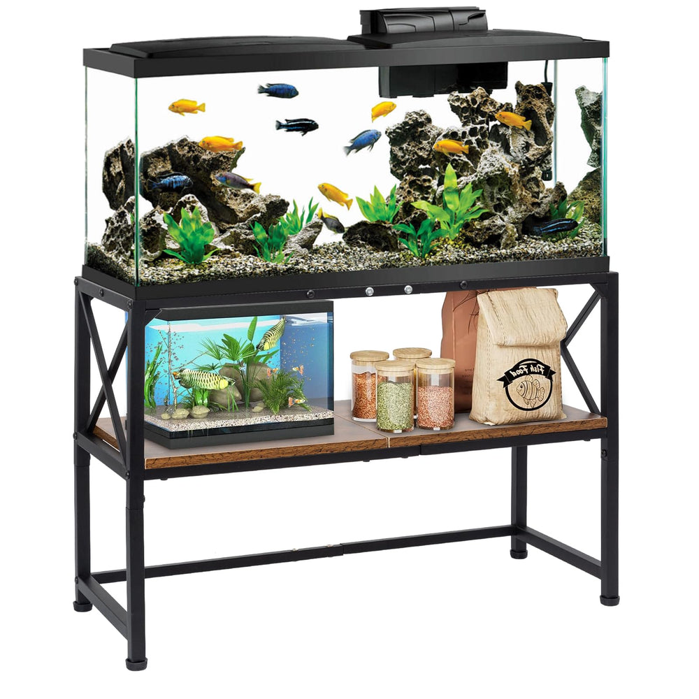 SwaaVee estante para acuario: vista frontal, soporte estable para tanque de 30 galones.