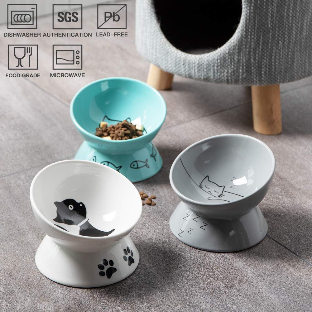 Sweejar tazón elevado gris, estilo sobrio para la cocina y la rutina diaria.